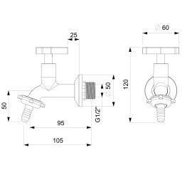 Torneira Para Tanque E Jardim De Parede Com Bico União Plástico Up B5015CLCRB
