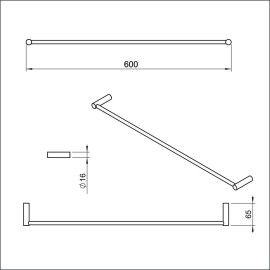 Toalheiro Em Barra 600Mm Flow Cromado B5042F3CR0