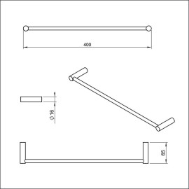 Toalheiro Em Barra 400Mm Flow Cr B5044F3CR0