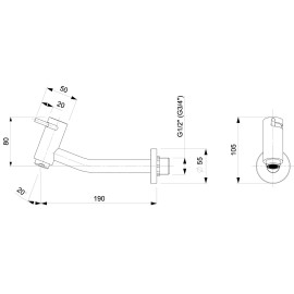 Torneira Para Lavatório De Parede Basic B5057C7R1B