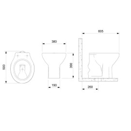 Kit De Bacia Convencional E Itens De Instalação Flamingo 1117270010100