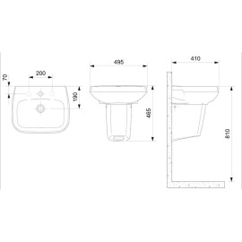 Lavatório Para Coluna 495X410 Avant Plus 1170010011100