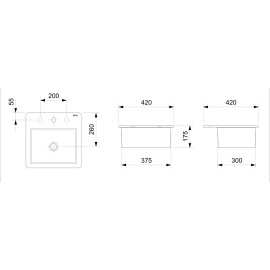 Cuba De Sobrepor 420X420 Com Mesa Loft Q8 1851330011100