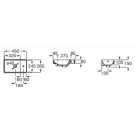 Lavatório Suspenso 450X260 Ona Branco Brilhante A327681000 Roca