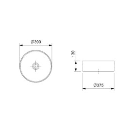 Cuba Apoio Redonda 390mm Sem Mesa T2 Terra Stone A32787N070 Roca