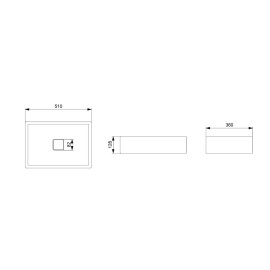 Cuba Apoio Retangular 510X360mm Sem Mesa T6 Terra Branco Matte A32787Z620 Roca