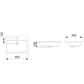 Cuba Sobrepor Com Mesa 550X420 Optica Pq55 Branco Brilhante A327A1A000 Roca