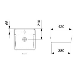 Cuba Apoio 420X420mm com Mesa Optica Cq42 Branca Brilhante A327B10000 Roca