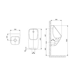 Mictório Rimless Com Entrada Superior Proton Square Bege A3590JG65B