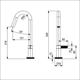 Torneira Para Lavatório De Mesa Bica Baixa Logic Grafite Matte A5A372GNGC