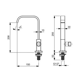 Torneira Lavatorio Mesa Bica Alta Virtus Matte Black A5A379DNBC