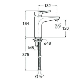 Monocomando para Lavatório de Mesa de Bica Média Baixa Atlas Cromado A5A3990C0C Roca