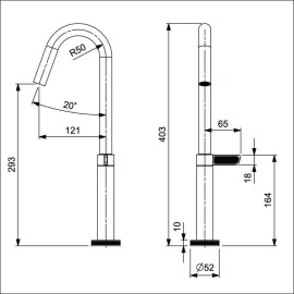 Torneira Para Lavatório De Mesa Bica Alta Logic Grafite Matte A5A3A2GNGC