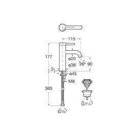 Monocomando Para Lavatorio De Mesa Bica Baixa Insignia A5A3A9EC0C