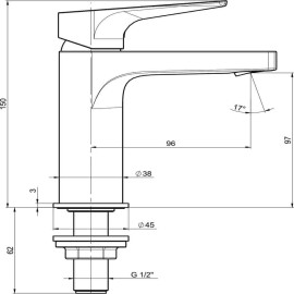 Torneira Para Lavatório De Mesa De Bica Baixa Atlas A5A4290C0C