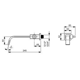 Torneira Para Lavatório De Parede Virtus Matte Black A5A479DNBC