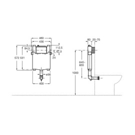 Caixa Embutida de 800mm para Bacia Convencional Duplo One B890070200 Roca