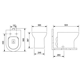 Kit Bacia Convencional Completo Assento Termofixo Nexo Branco Brilhante C343727001 Roca