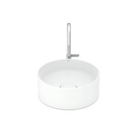 Cuba Apoio Redonda 300mm Sem Mesa T1 Terra Branco Brilhante A32787U000 Roca