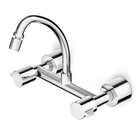 Misturador Para Cozinha De Parede Bica Móvel Com Arejador Articulado Fit B5009CNCRB