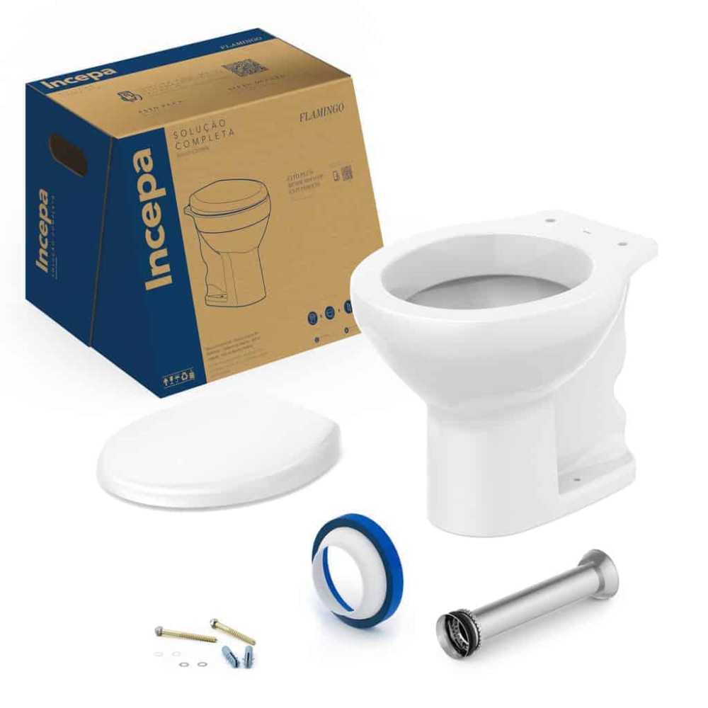 Kit De Bacia Convencional E Itens De Instalação Flamingo 1117270010100