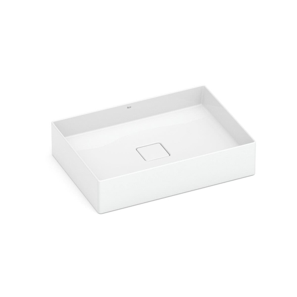 Cuba Apoio Retangular 510X360mm Sem Mesa T6 Terra Branco Brilhante A32787Z000 Roca