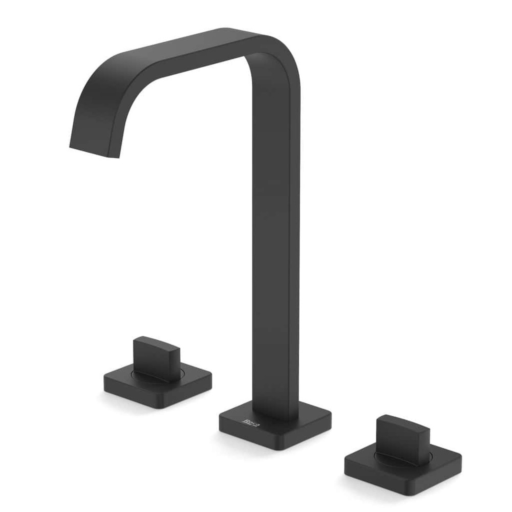 Misturador Lavatório Mesa 3 Furos De Bica Alta Com Valvula Virtus Matte Black A5A449DNBC