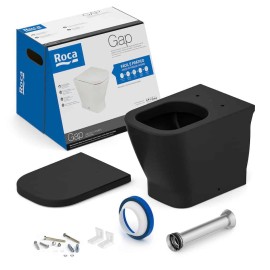 Kit Bacia Convencional Completo Assento Termofixo fechamento Suave Gap Black Matte C323727008