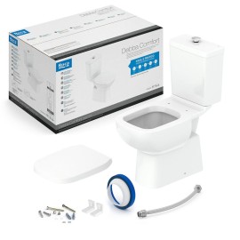 Kit Bacia Caixa Acoplada Completo Botão Elevado Assento Pp Debba Confort Branco Brilhante C329723023 Roca