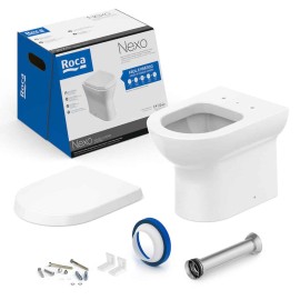Kit Bacia Convencional Completo Assento Termofixo Nexo Branco Brilhante C343727001 Roca
