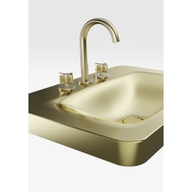 Cuba Sobrepor 660X470mm Com 3 Furos Baia Armani Gold Matte A3270C6R83 Roca