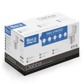 Kit Bacia Com Caixa acoplado Completo Assento Termofixo Fechamento Suave Debba Classic Black Matte C329723012