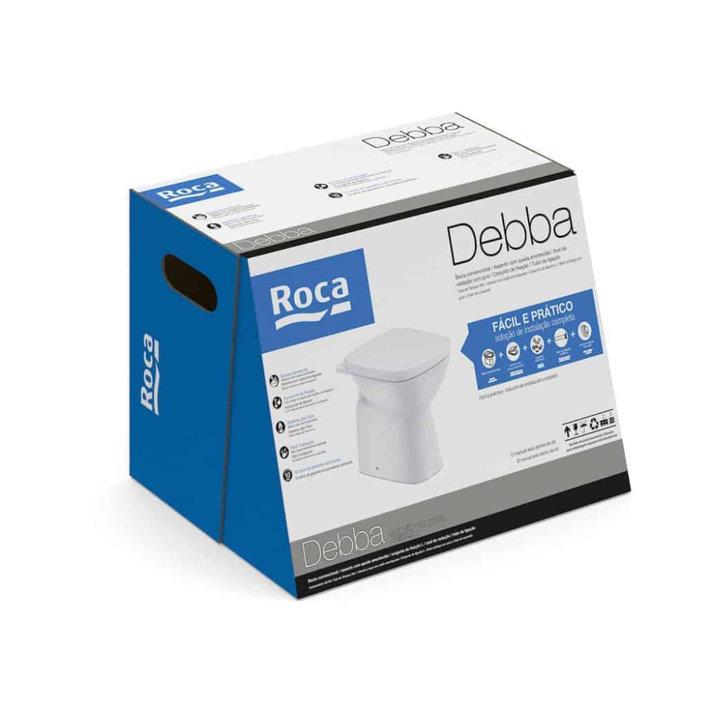 Kit Bacia Convencional Completo Assento Termofixo Debba Classic Stone ...