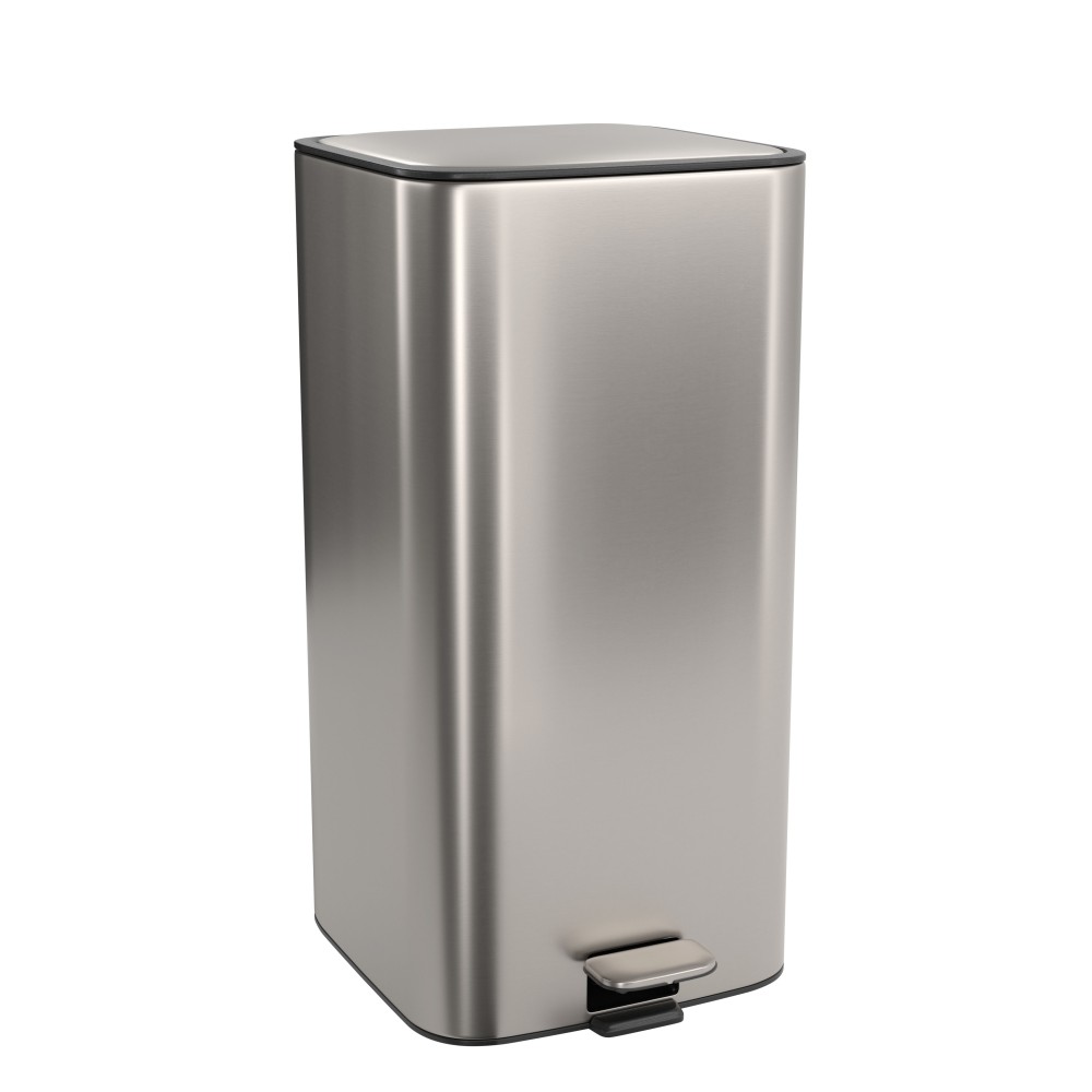  Lixeira Quadrada Inox com Pedal 28L Deca 1005.QUA.28.INX