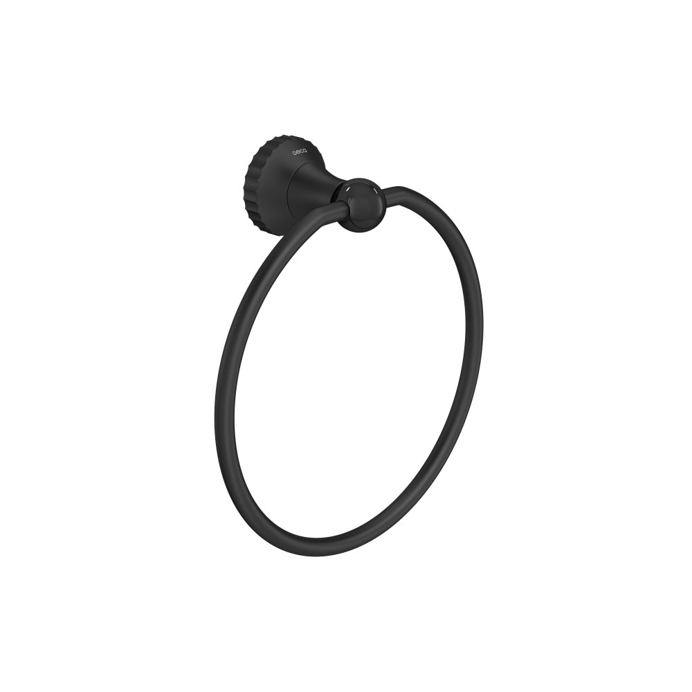Porta Toalha Argola Black Matte Pérola Deca 2050.BL108.MT