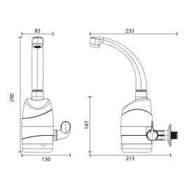 Torneira Elétrica de Parede Luna Preta 220V/5500W Zagonel