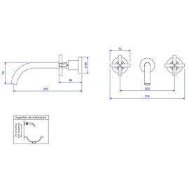 Misturador Lavatorio Parede Duna Clássica Deca 1878.C64