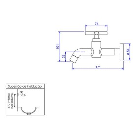 Torneira Curta Parede Duna Clássica Deca 1174.C64