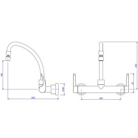 Misturador Parede Pia Cozinha Bica Deca 1258.C59