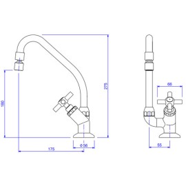 Torneira Pia Mesa Bica Mov&eacute;l C/ Arejador Articulavel Izy Deca 1167.C37