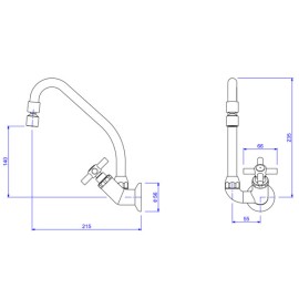 Torneira Pia Parede Bica Mov&eacute;l C/ Arejador Articulavel Izy Deca 1168.C37