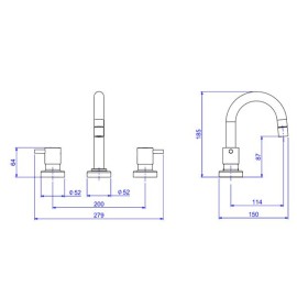 Misturador Lavatorio Mesa Link Deca 1877.C.LNK