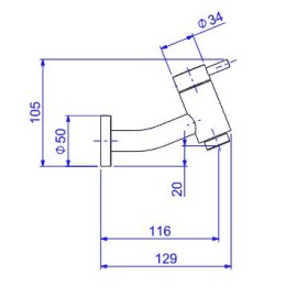 Torneira Curta Lavatorio Parede Link Deca 1174.C.LNK