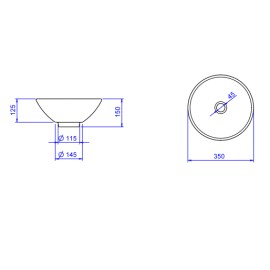 Cuba De Apoio Redonda 350mm Deca L.155.17