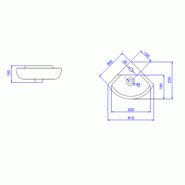 Lavatório De Canto 300X330X410mm Izy Deca L.101.17