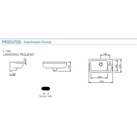 Lavatório 430X235mm Izy Deca L.100.17 Lavatório 430X235mm Izy Deca L.100.17