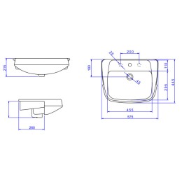 Lavatório Semi Encaixe 575X445mm Monte Carlo Deca L.82.17