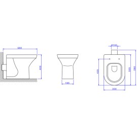 Bacia Convencional Com Saida Horizontal Nuova Deca P.131.17