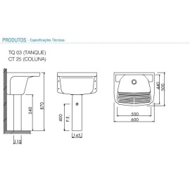Tanque Grande De 40 Litros 600X500mm Deca TQ.03.17