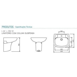 Lavatório De Coluna Vogue Plus Deca L.51.17